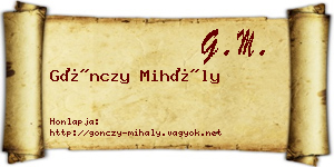 Gönczy Mihály névjegykártya
