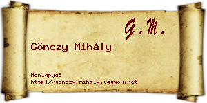 Gönczy Mihály névjegykártya